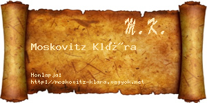 Moskovitz Klára névjegykártya